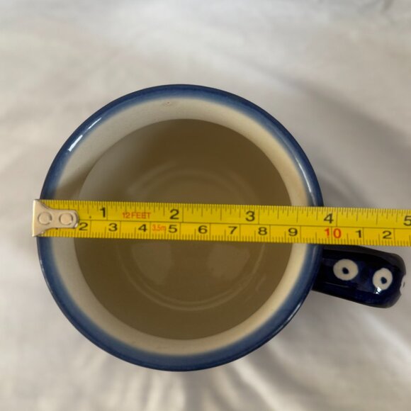 Polish Pottery Bubble Mug – Handcrafted – Blue Floral - Picture 6 of 7